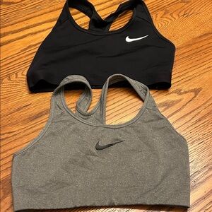 Nike Black and Gray Sports Bras